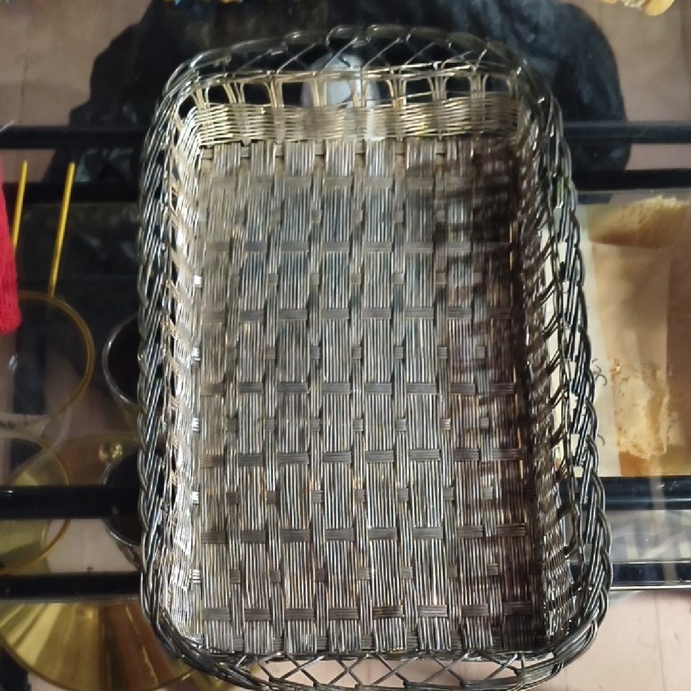 Elegant Silver Wire Storage Basket